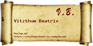 Vitzthum Beatrix névjegykártya